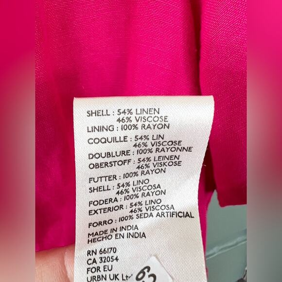 Anthropologie The Somerset Mini Dress pink linen blend XS petite vacation travel - Picture 5 of 9